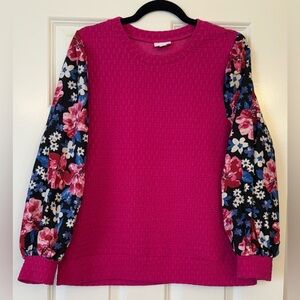 LuLaRoe Kimmy Mixed Media Long Slee Top Size Medium